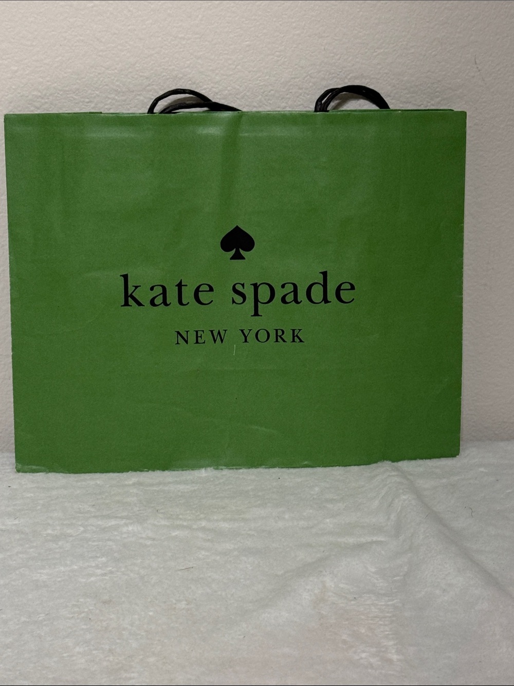 kate spade Green Paper Shopper Tote with Black Logo